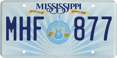 MS license plate MHF877