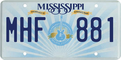 MS license plate MHF881