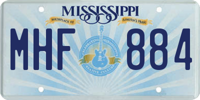 MS license plate MHF884