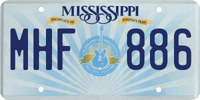 MS license plate MHF886