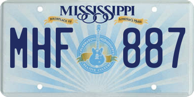 MS license plate MHF887