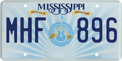 MS license plate MHF896