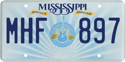 MS license plate MHF897