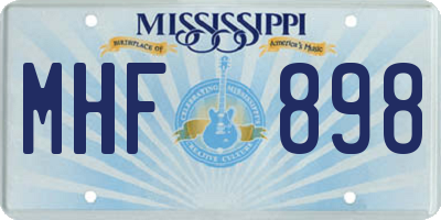 MS license plate MHF898