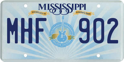 MS license plate MHF902