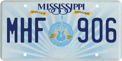 MS license plate MHF906