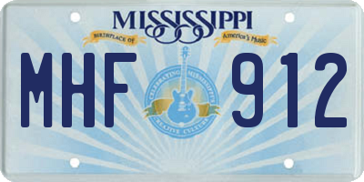 MS license plate MHF912