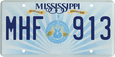 MS license plate MHF913