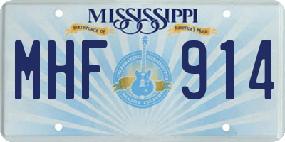 MS license plate MHF914