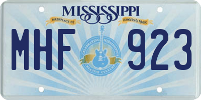 MS license plate MHF923