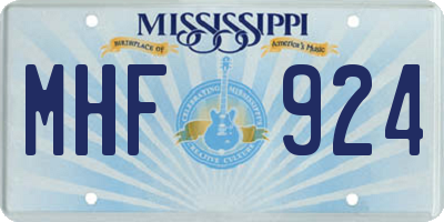 MS license plate MHF924