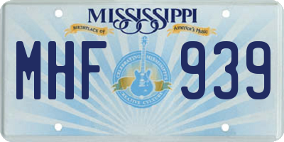 MS license plate MHF939