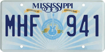 MS license plate MHF941