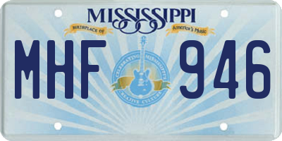 MS license plate MHF946