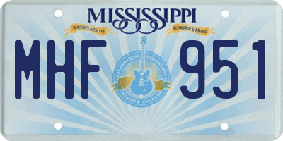 MS license plate MHF951