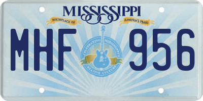 MS license plate MHF956