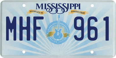 MS license plate MHF961
