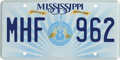 MS license plate MHF962