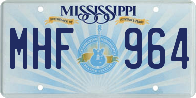 MS license plate MHF964
