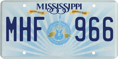 MS license plate MHF966