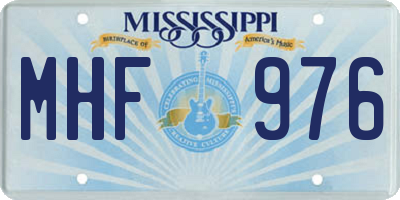 MS license plate MHF976