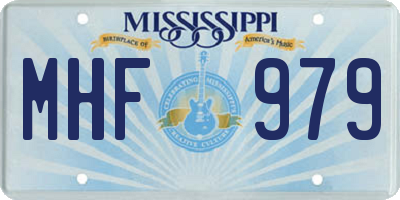 MS license plate MHF979