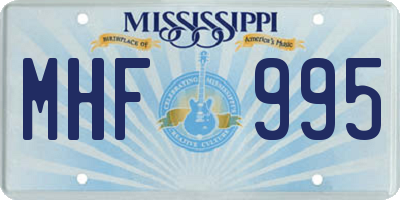 MS license plate MHF995
