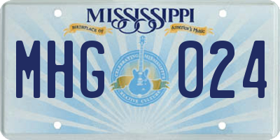 MS license plate MHG024
