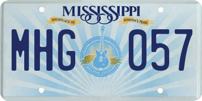 MS license plate MHG057