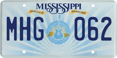MS license plate MHG062