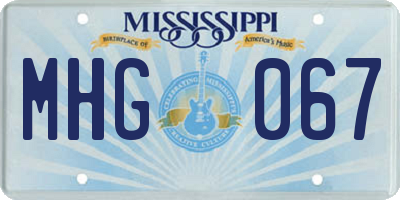 MS license plate MHG067