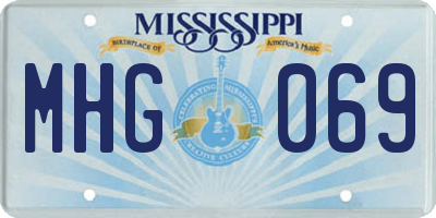 MS license plate MHG069