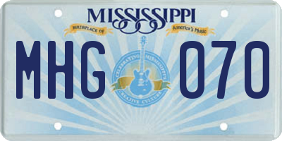 MS license plate MHG070