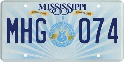 MS license plate MHG074