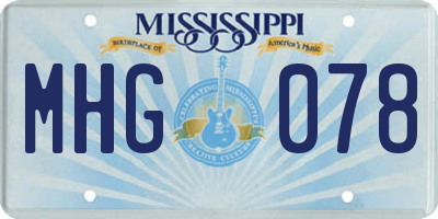 MS license plate MHG078