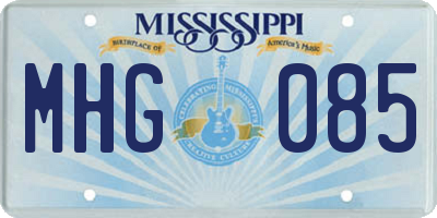 MS license plate MHG085