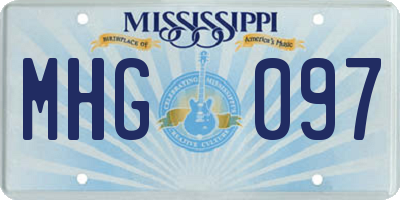 MS license plate MHG097