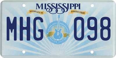 MS license plate MHG098