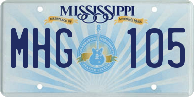 MS license plate MHG105