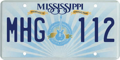 MS license plate MHG112