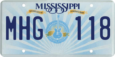 MS license plate MHG118