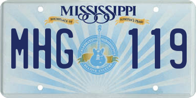 MS license plate MHG119