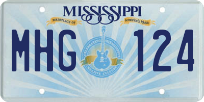 MS license plate MHG124