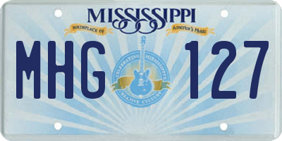 MS license plate MHG127