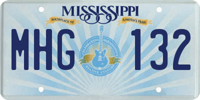 MS license plate MHG132
