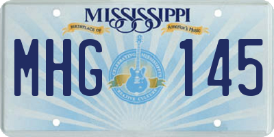 MS license plate MHG145