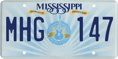 MS license plate MHG147