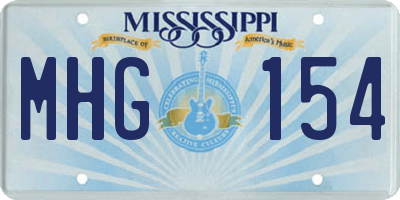 MS license plate MHG154