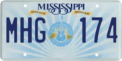 MS license plate MHG174