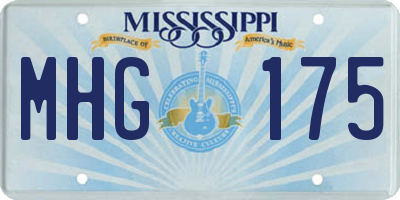 MS license plate MHG175